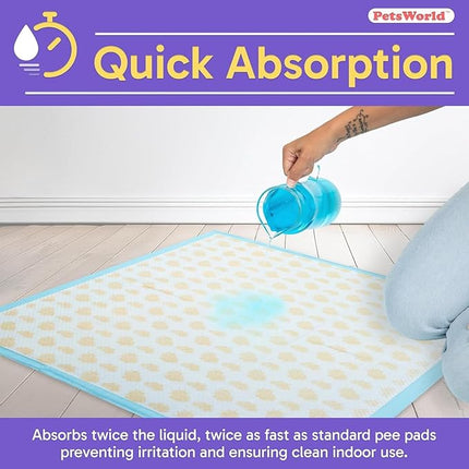 PETSWORLD Health Monitoring Dog Pee Pads – 37x54 Inch, 25 Count 3XL Color-Changing Potty Pads | Detects Health Issues | Leak-Proof, Ultra Absorbent, Odor Control