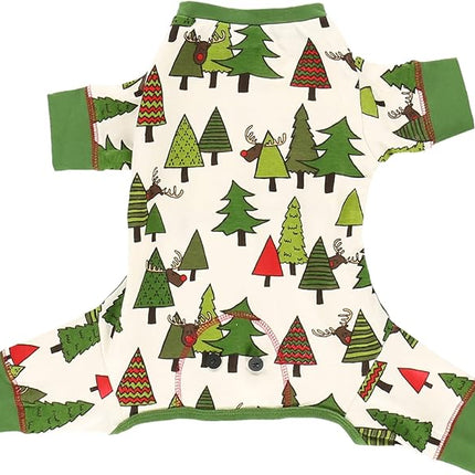 LazyOne Flapjacks, One-Piece Dog Sweater, Matching Family Pajamas for Dogs, Christmas Trees, Reindeer, Animal (X-Small)