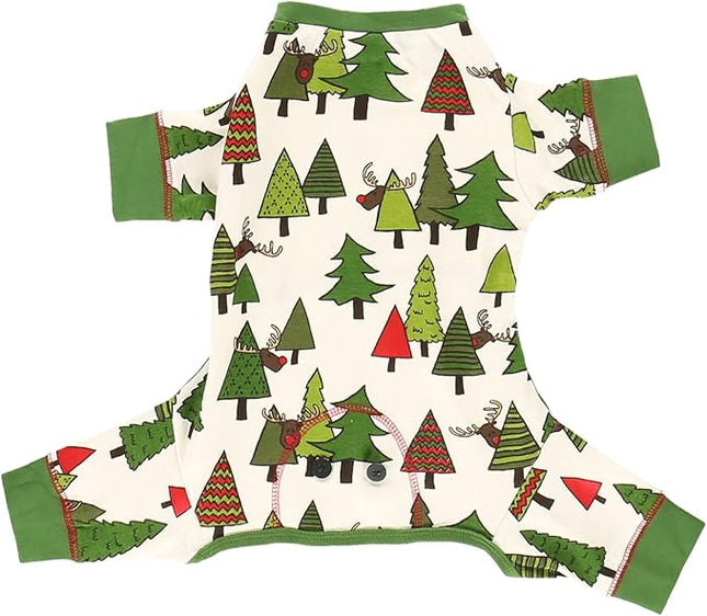 LazyOne Flapjacks, One-Piece Dog Sweater, Matching Family Pajamas for Dogs, Christmas Trees, Reindeer, Animal (X-Small)