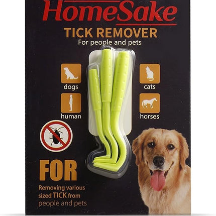 Homesake Tick Removal Tool for Dogs, Cats and Humans | Removes Entire Head & Body | Pain-Free Ticks Remover | 100% Chemical-Free | 3 Packs of 3