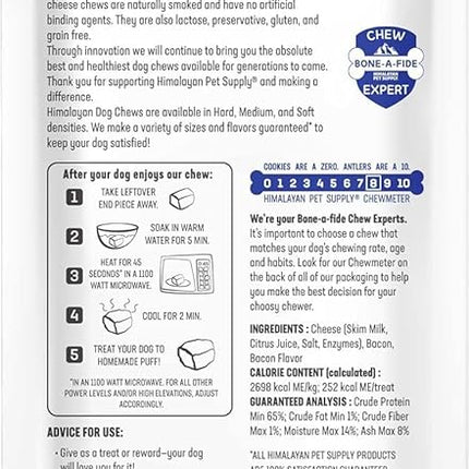 Himalayan Chew Premium Yak Cheese Himalayan Chews, Bacon, 1 Large Treat, 3.3 oz, Treats Large Breed, All Natural, Long Lasting Chews for Aggressive Chewers, s Under 55 lbs