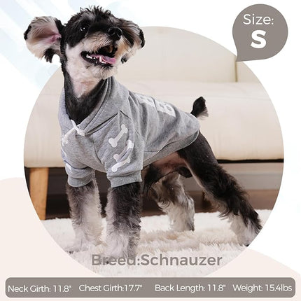 BINGPET Bad to The Bone Dog Sweater with Hood and Leash Hole,Warm Fleece Dog Hoodie & Winter Coat for Small to Large Dogs,Cold Weather Pet Clothes(Medium)