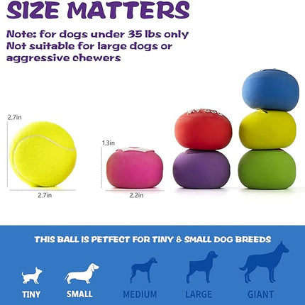 Squeaky Dog Ball, Latex Cute Dog Toys for Puppy and Small Dogs Soft Rubber Fetch Play Catch Ball Bounce and Funny Squeak Pet Toys