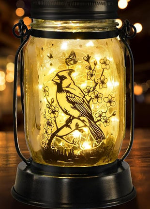 Cardinal Gifts for Women/Men Cardinal Solar Lanterns Mom Grandma Birthday Present Lantern Memorial Lights Solar Garden Decoration Outside for Yard, Patio,Backyard,Porch Torches