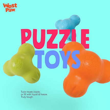 WEST PAW Zogoflex Tux Treat Dispensing Dog Chew Toy – Interactive Chewing Toy for Dogs – Dog Games for Aggressive Chewers, Fetch, Catch – Holds Kibble, Treats, Small 4", Granny Smith