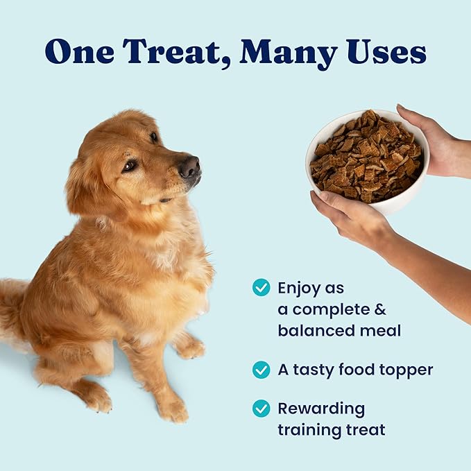 Solid Gold Air Dried Dog Food Toppers for Dry Food - Healthy Dog Treats w/Real Beef & Superfoods - Serve as a Complete Meal, Topper or Treats - Supports Muscle Growth, Immunity & Digestion - 1lb