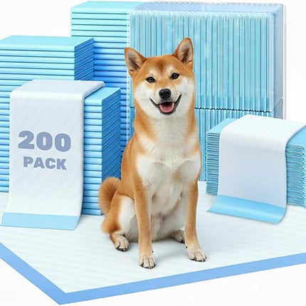 200 Count 22"x22" Super Absorbent Waterproof Dog and Puppy Pet Training Pad, Housebreaking Pet Pad, Blue