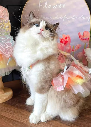 Cat/Small Dog Pretty Fairy Costume Clothing - Cute Dress Outfit for Spring Halloween Christmas Girl Party (XS)