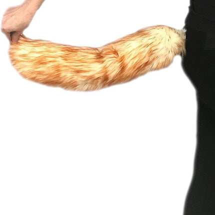Handmade Faux Fur Tail for Kids and Adults, Luxury Animal Costume Accessory, Pet Play, Halloween (30", Candy Amber Orange)