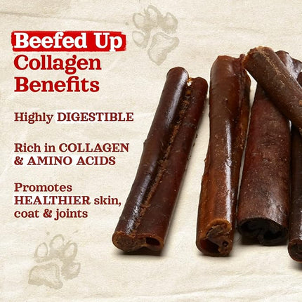 Natural Farm Bully Coated Gourmet Collagen Sticks (12 Inch, 5 Pack), Real Bully Beef Coated, 95% Natural Collagen, Supports Healthy Joints, Skin & Coat - Best for Small & Medium Dogs