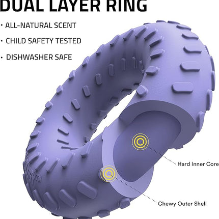 Playology Dog Toys | Dual Layer Ring Durable Chew Toy for Aggressive Chewers | Jumbo Blueberry Scented Toy - Easy to Clean and Made from Non Toxic Materials