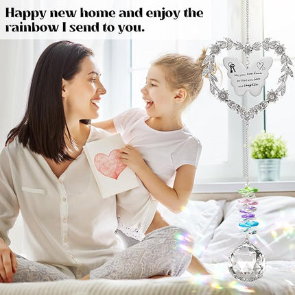 Housewarming Gift Sun Catcher, New Home Gift Heart-Shaped Wreath Hanging Ornament for Window, Happy New Home Rainbow Maker for Neighbors, Best Housewarming Present 2025 for Friend