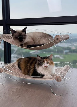 Cat bunk beds Cozy Acrylic cat Hammock cat Bed with sisal Scratcher - Double-Layer Hammock for Indoor Cats and Small Dogs - Soft & wear-Resistant