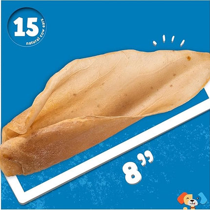 Jack&Pup Natural Cow Ears for Dogs - Cow Ear Dog Treats, Thick Cut, Single Ingredient, High Protein, Pig Ear Alternative Dog Treats - Cow Ears for Small and Large Dogs (80 Pack)