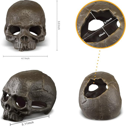 Carefree Fish Aquarium Ceramic Skull Decoration Fish Tank Head Skeleton Aquarium Decorative Cave Landscape Pet Reptile House