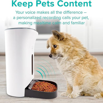 Arf Pets Automatic Pet Feeder Food Dispenser for Dogs, Cats & Small Animals – Features Distribution Alarms, Portion Control & Voice Recording – Timer Programmable Up to 4 Meals a Day