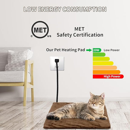 NAMOTEK Pet Heating Pad, Safe Electric Heating Pad for Dogs and Cats Indoor Warming Pad with Auto Constant Temperature 15.7" x 12"