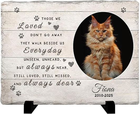 Personalized Pet Memorial Stone, Custom Dog Memorial Gifts for Loss of Dog with Photo Name Date, Dog Remembrance Gift, Loss of Dog Sympathy Gift for Dog Cat Lovers (Quote 8)