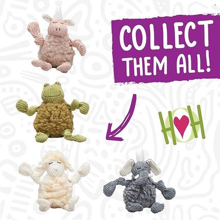 HuggleHounds Knottie Plush Dog Toy - Dog Stuffed Animal Toy, Puppy Toys, Squeaky Dog Toy for Small, Medium & Large Dogs, Soft Fleece, Durable Plush to Keep Them Busy - Fiona The Frog, Small