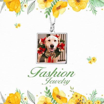 LONAGO Full Color Photo Picture Personalized Necklace Custom Etched Dog Tag Image Pendant with Message Name