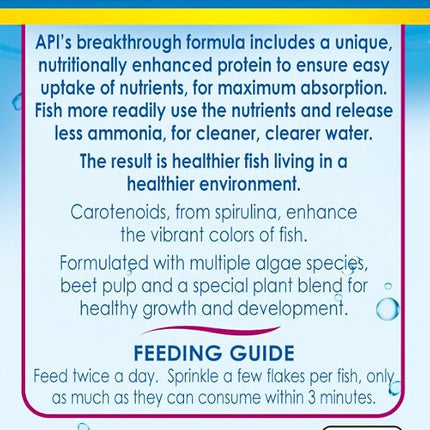 API TROPICAL GREENS FLAKES Tropical Fish Greens Flakes Fish Food 1.1-Ounce Container