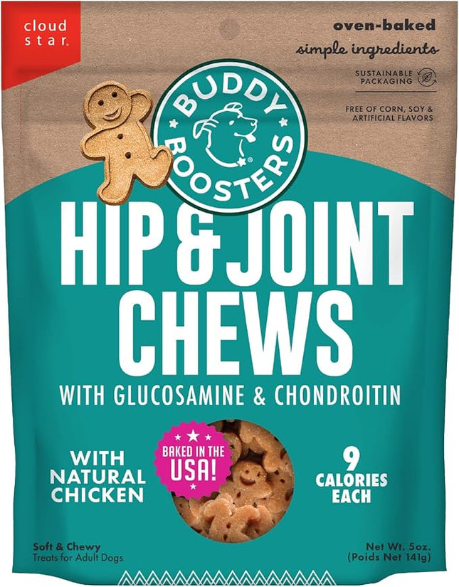 Buddy Biscuits Boosters 5 oz. Bag of Hip and Joint Soft Chews Dog Treats Made with Natural Chicken
