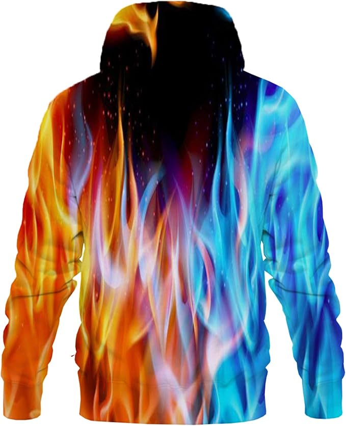 Yasswete Unisex Adults 3D Printed Fashion Hoodies for Men Women Pullover Novelty Sweatshirts with Big Pockets