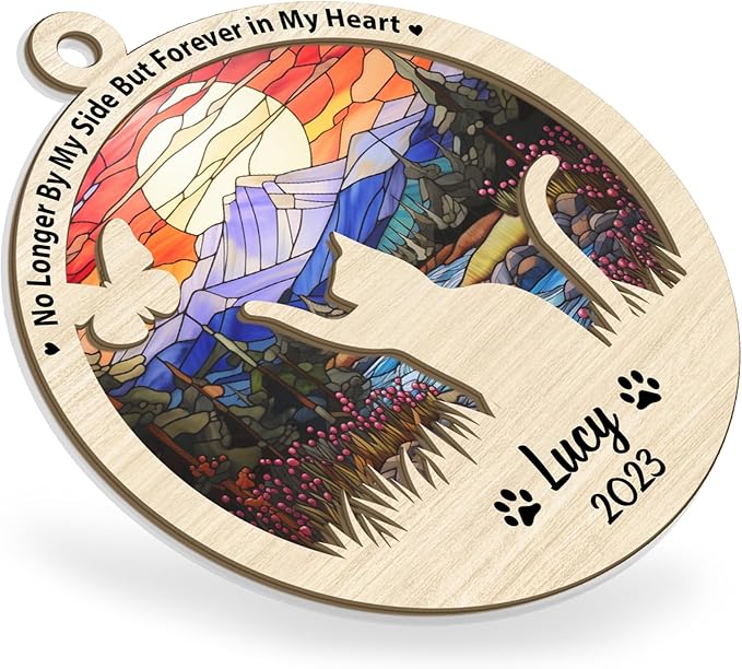 Personalized cat Memorial Ornament, Memorial Gifts for Loss of cat, pet Lovers Gifts 03