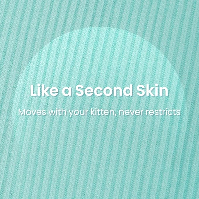 Sticky Hair Cat Clothes, Breathable & Lightweight, Reduces Shedding Fur Pajamas, Full Body Long Sleeve Surgical Bodysuit, Stop Licking & Shedding,Blue,L