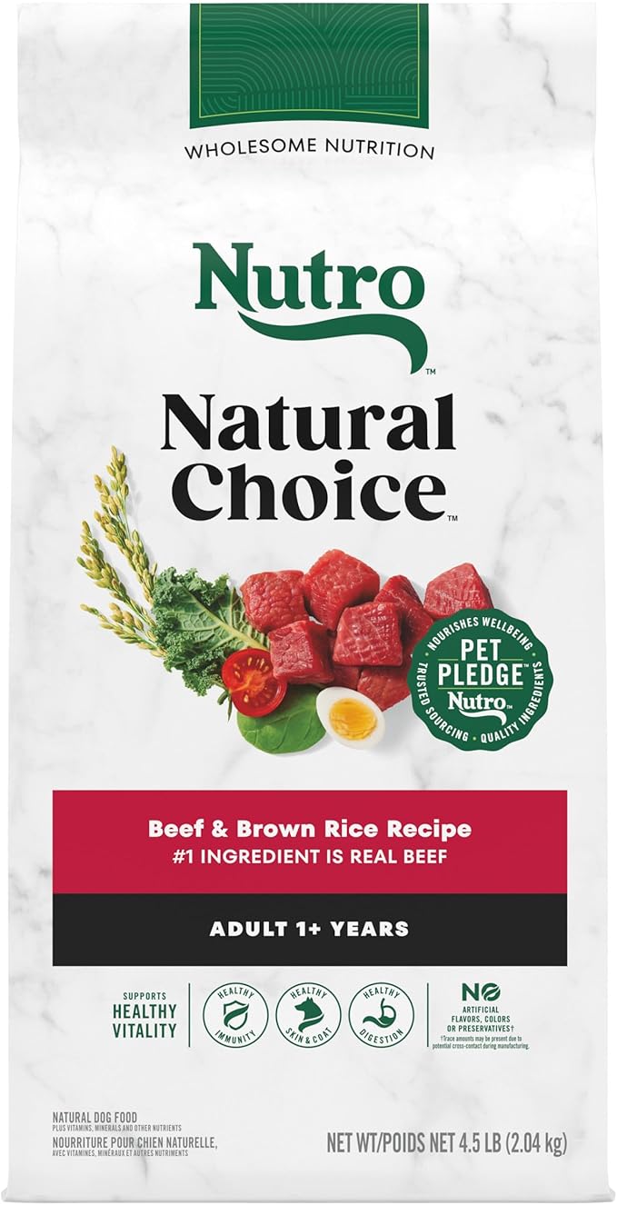 Nutro Natural Choice Adult Dry Dog Food, Beef and Brown Rice Recipe, 4.5 lbs