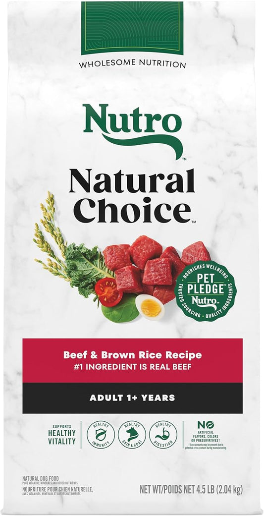 Nutro Natural Choice Adult Dry Dog Food, Beef and Brown Rice Recipe, 4.5 lbs