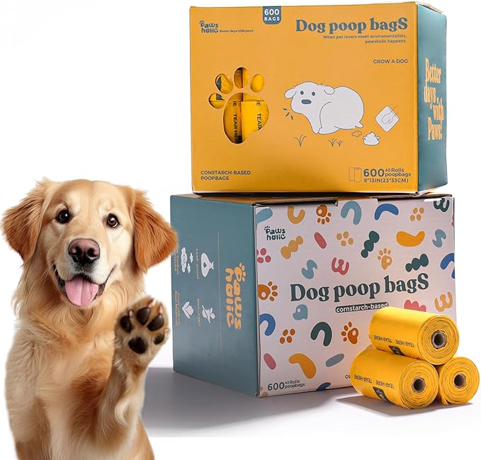 Dog Poop Bags Rolls Guaranteed Leak Proof and Extra thick Poop Bags for Dogs,600 Count 40 Rolls,Unscented, Doggie Poop Bag for Puppy and Big Dogs