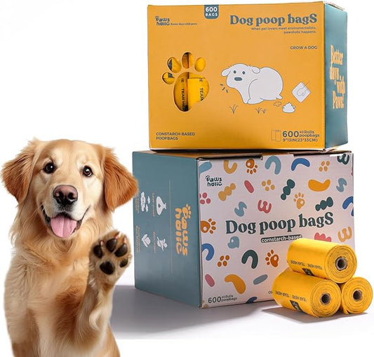 Dog Poop Bags Rolls Guaranteed Leak Proof and Extra thick Poop Bags for Dogs,600 Count 40 Rolls,Unscented, Doggie Poop Bag for Puppy and Big Dogs