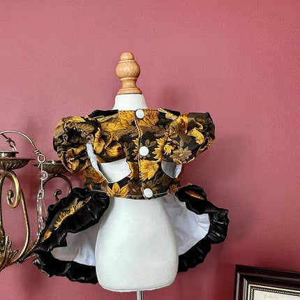 Fashion Sweet Puppy Dog Lace Princess Tailored Dress for Mini and Petite Dog A-Black Small