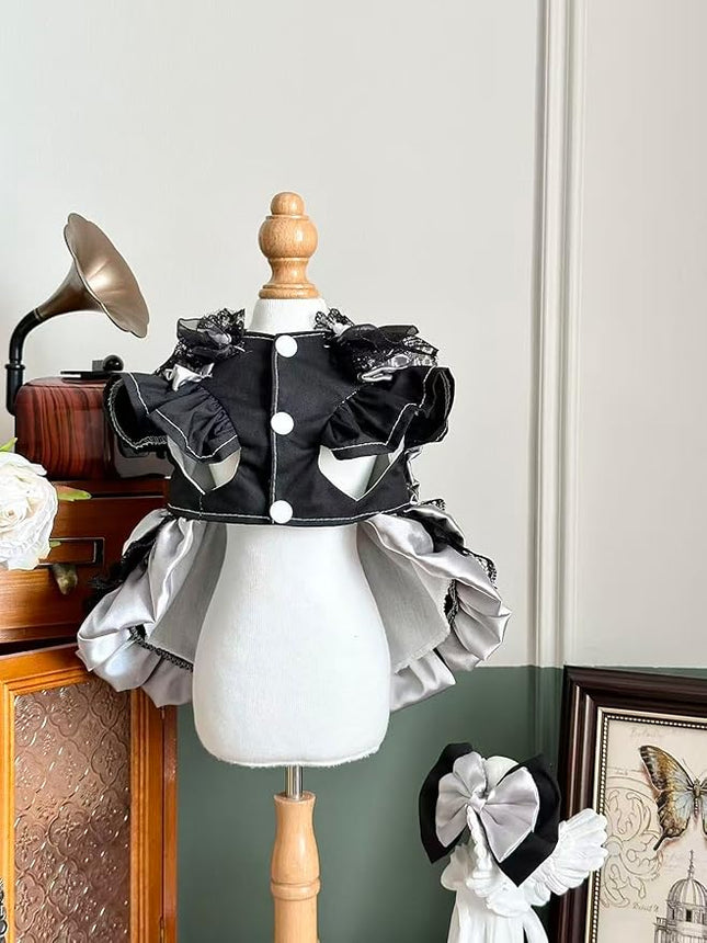 Fashion Sweet Puppy Dog Lace Princess Dress for EXTRAL Small and Small Dog C-Black Large