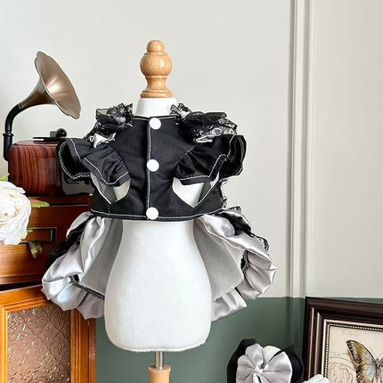 Fashion Sweet Puppy Dog Lace Princess Dress for EXTRAL Small and Small Dog C-Black Medium