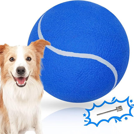 Big Tennis Ball for Dogs, Giant Dog Tennis Ball Toy Large Outdoor Sports Gift for Small Medium Large Dog (Blue, 9.5 inch)