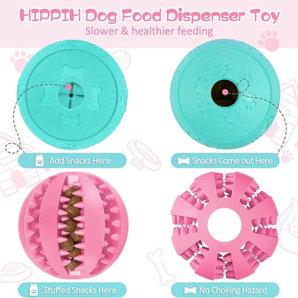 HIPPIH Dog Puzzle Toys & Interactive Toys for Large & Small Dogs - IQ Training, Chewing, Teeth Cleaning & Treat Dispensing - 2 Pack