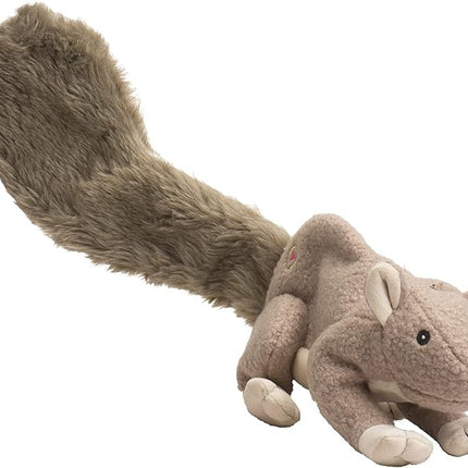 HuggleHounds Plush Dog Toy - Fuzzy Dog Toy, Soft Fleece, Interactive Durable Stuffed for Small and Large Breeds with Squeaker - Feller Squirrel, Small