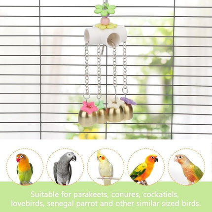 Bird Parrot Bells Toy with Sweet Sound for Budgie Parakeet Cockatiel Conure African Grey Lovebird