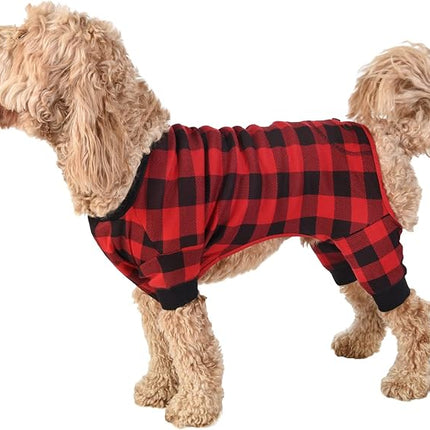 LazyOne Flapjacks, One-Piece Dog Sweater, Matching Family Pajamas for Dogs, Plaid (Medium)