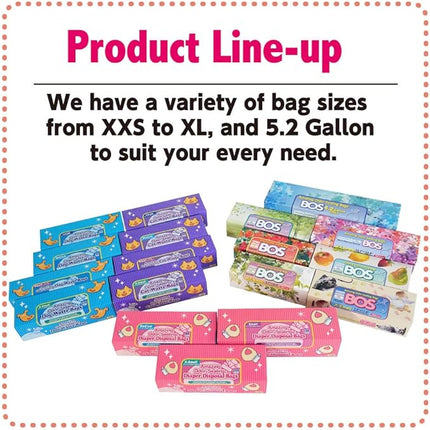 BOS Amazing Odor Sealing Disposable Bags for Diapers, Ostomy Bags, Pet Waste or any Sanitary Product Disposal -Durable and Unscented [Size:L, Color:White] (60 count, Pack of 2) (120 Bags)