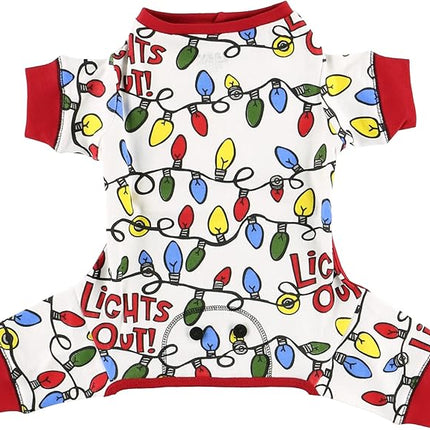 LazyOne Flapjacks, One-Piece Dog Sweater, Matching Family Pajamas for Dogs, Christmas Lights, Holiday, Lights Out (X-Large)