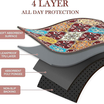 Qeils Christmas Washable Pee Pads for Dogs, 2 Pack Reusable Puppy Pads 36"x41" Super Absorbent Leakproof Dog Training Pads, Non-Slip Potty Pads for Crate, Floor, Couch, Whelping Pads Puppy Supplies