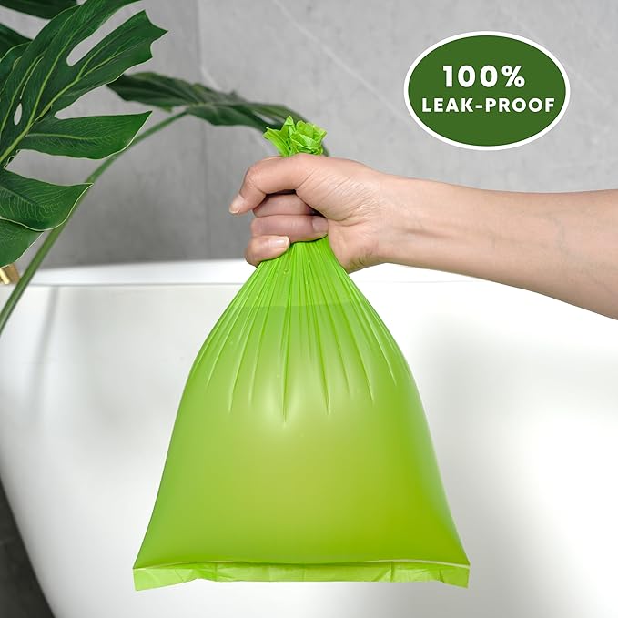 Woof & Barks CLEAR Dog Poop Bag Holder and Dispenser with Leash Attachment, Includes 1 Standard Roll of Green Poop Bags