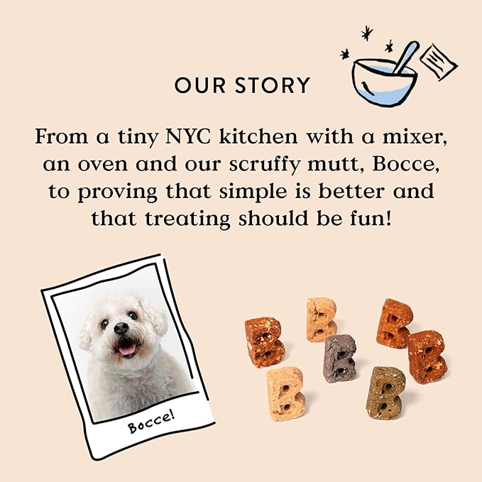 Bocce's Bakery 'Berries & Cream Treats for Dogs, Wheat-Free Everyday Dog Treats, Made with Real Ingredients, Baked in The USA, All-Natural Soft & Chewy Cookies, Cream Cheese & Blueberry, 6 oz