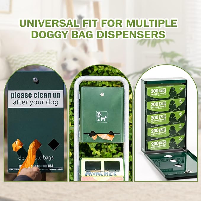 Sherr 50 Rolls Dog Waste Bags 10000 Count Dog Trash Bags Leak Proof Pet Doggie Poop Roll Waste Thick Plastic Bag for Home Park Outdoor Travel Pet Supplies(Orange)