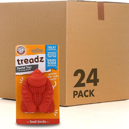 Arm & Hammer for Pets Super Treadz Mini Gorilla Dental Chew Toy for Dogs Dog Dental Chew Toys Reduce Plaque & Tartar Buildup Without Brushing for Dogs up to 25 Lbs (Pack of 24)