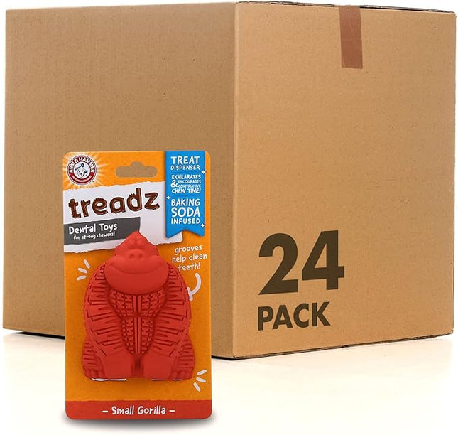 Arm & Hammer for Pets Super Treadz Mini Gorilla Dental Chew Toy for Dogs Dog Dental Chew Toys Reduce Plaque & Tartar Buildup Without Brushing for Dogs up to 25 Lbs (Pack of 24)