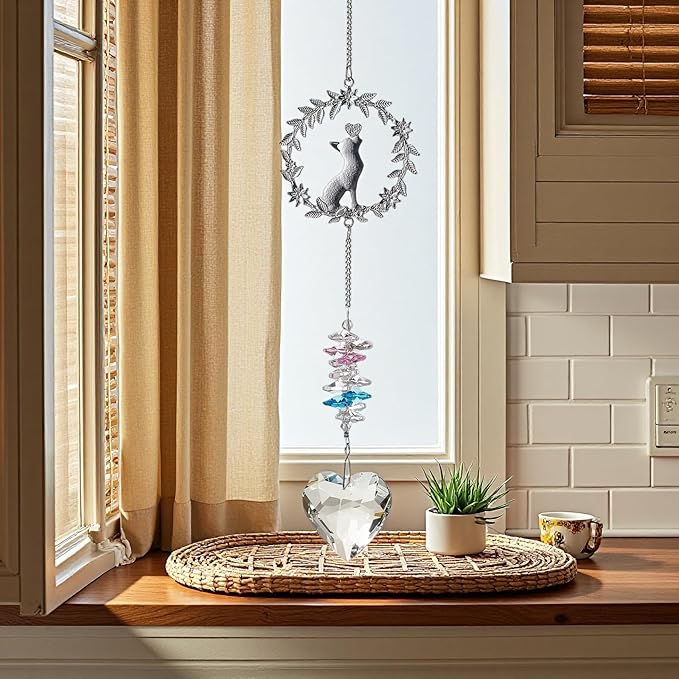 Pet Memorial Suncatcher,Dog Memorial Gifts for Loss of Dog,Cats Remembrance,Pet Loss Sympathy Gift,Bereavement Gifts(Cat)